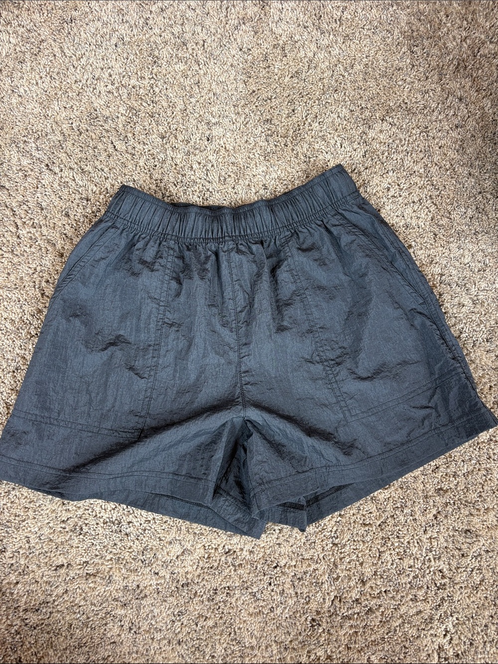 Athleta Black Athletic Elastic-Waist Shorts